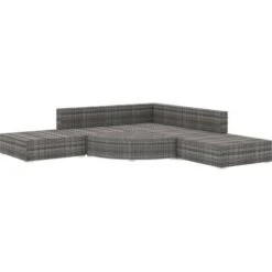 Set Divani Da Giardino 6 Pz Con Cuscini In Polyrattan Grigio VidaXL -Giardino di Lusso 84062549 4