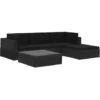 Set Divani Da Giardino 5 Pz Con Cuscini In Polyrattan Nero VidaXL -Giardino di Lusso 84062563 1
