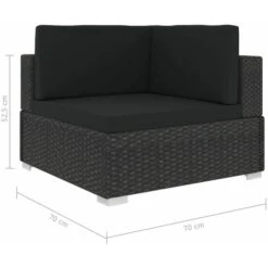Set Divani Da Giardino 5 Pz Con Cuscini In Polyrattan Nero VidaXL -Giardino di Lusso 84062563 3