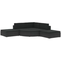 Set Divani Da Giardino 6 Pz Con Cuscini In Polyrattan Nero VidaXL