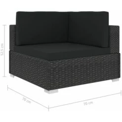 Set Divani Da Giardino 6 Pz Con Cuscini In Polyrattan Nero VidaXL -Giardino di Lusso 84062578 3
