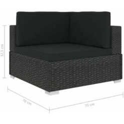 Set Divani Da Giardino 6 Pz Con Cuscini In Polyrattan Nero VidaXL -Giardino di Lusso 84062582 3