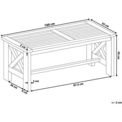 Tavolo Da Giardino In Legno Bianco 100 X 55 Cm Baltic -Giardino di Lusso 8414718 3