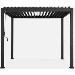 Pergola Bioclimatica Grigio Antracite - Triomphe - 300x300cm, Alluminio, Con Lamelle Orientabili -Giardino di Lusso 85504874 4
