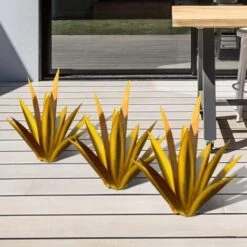 MINKUROW Tequila Scultura Rustica, Pianta Di Agave In Metallo Dipinta A Mano, Statua Rustica Decorazioni Per La Casa, Figurine Da Giardino, Ornamenti Per Prato Da Giardinaggio Per Patio Esterno,27cm -Giardino di Lusso 85700134 3