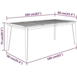 Tavolo Da Giardino 160x90x75 Cm Legno Massello Di Acacia VidaXL -Giardino di Lusso 85763592 3