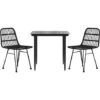 Set Da Pranzo Da Giardino 3 Pz Nero In Polyrattan VidaXL -Giardino di Lusso 85812371 1