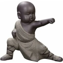 Mini Kung Fu Monk Ornaments Statua Di Buddha Tea Animal Zen Garden Vassoio Da Tè Figurine Per Kung Fu Tea Tray Car Home Office Decoration (Grigio) 13Thirteen -Giardino di Lusso 86163307 5