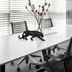 Statue Decorative, Scultura, Decorazione Soggiorno Oggetto Moderno, Decorazione, Animali In Resina, Decorazione Statuetta In Leopardo Nero -Giardino di Lusso 86171010 3