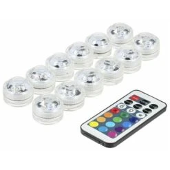 GTA Mini Faro Subacqueo Colorato Led Rgb Ip68 Impermeabile Con Telecomando 12 Pezzi -Giardino di Lusso 86179762 3 1