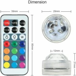 GTA Mini Faro Subacqueo Colorato Led Rgb Ip68 Impermeabile Con Telecomando 12 Pezzi -Giardino di Lusso 86179762 4 1