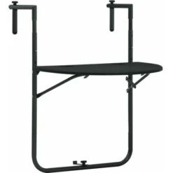 Tavolo Da Balcone GTA Nero 60x64x83,5 Cm Plastica Effetto Rattan