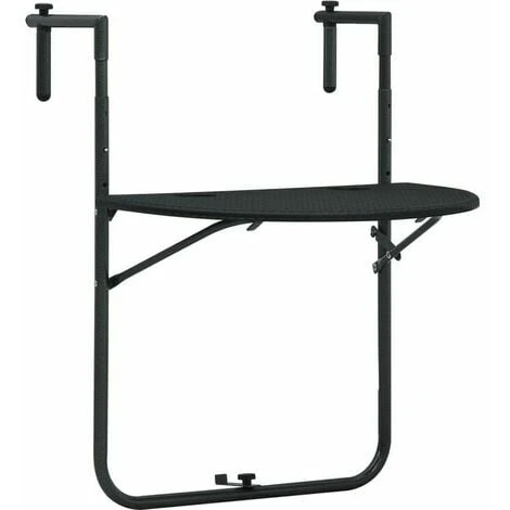 Tavolo Da Balcone GTA Nero 60x64x83,5 Cm Plastica Effetto Rattan 3 Tavolo Da Balcone GTA Nero 60x64x83,5 Cm Plastica Effetto Rattan