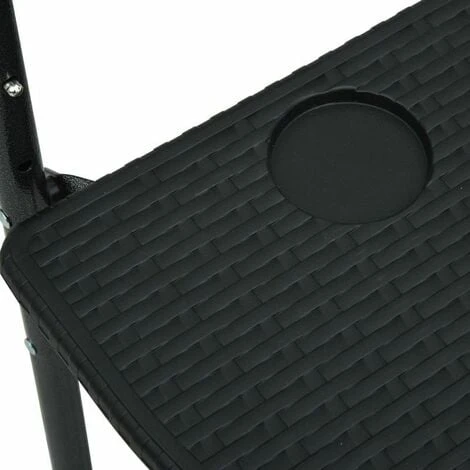 Tavolo Da Balcone GTA Nero 60x64x83,5 Cm Plastica Effetto Rattan 6 Tavolo Da Balcone GTA Nero 60x64x83,5 Cm Plastica Effetto Rattan - immagine 4