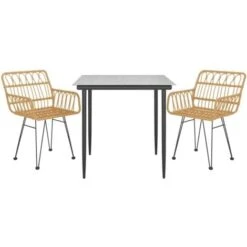Set Da Pranzo Da Giardino 3 Pz In Polyrattan VidaXL