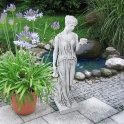 Design Toscano Ebe La Dea Della Giovinezza Statua Grega Da Giardino, Poliresina, Pietra Antica, Grande 81 Cm -Giardino di Lusso 86631186 4