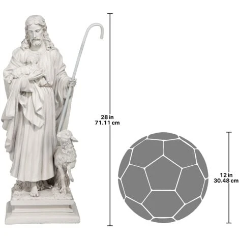 Design Toscano EU1785 Statua Del Buon Pastore Giardino Gesù, Bianco Sporco 7 Design Toscano EU1785 Statua Del Buon Pastore Giardino Gesù, Bianco Sporco - immagine 5