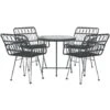Set Da Pranzo Da Giardino 5 Pz Nero In Polyrattan VidaXL -Giardino di Lusso 87215540 1