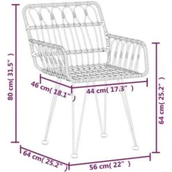 Set Da Pranzo Da Giardino 5 Pz Nero In Polyrattan VidaXL -Giardino di Lusso 87215540 3