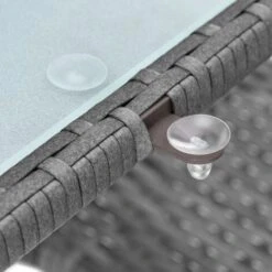 Casaria Tavolo Da Giardino In Polyrattan 190x90x74cm Con Ripiano In Vetro Altezza Regolabile Tavolo Da Pranzo Per Terrazza Da Esterno Grigio -Giardino di Lusso 87503459 5