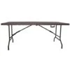 TAVOLO IN METALLO E PVC PIEGHEVOLE 180X75cm - PIC-NIC CAMPEGGIO FIERE SAGRE - STAMPO EFFETTO LEGNO