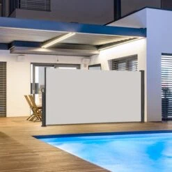 Pannelli Divisori Tenda Da Sole Laterale Allungabile, 180 X 300 Cm, Per Balcone, Terrazza, Giardino, Esterni, Colore Grigio HENGMEI -Giardino di Lusso 88136386 4