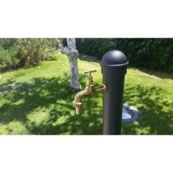 Fontana A Colonna Mod.Erice In Ghisa E Acciaio Per Casa Giardino Con Rubinetto Cod. 195 In Ottone Lucido -Giardino di Lusso 8829817 3