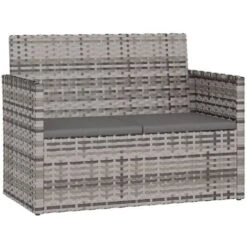 Panca Da Giardino Con Cuscini Grigia 105 Cm In Polyrattan VidaXL