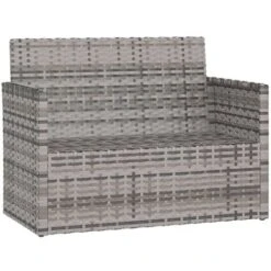 Panca Da Giardino Con Cuscini Grigia 105 Cm In Polyrattan VidaXL -Giardino di Lusso 88579790 4