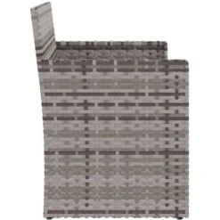 Panca Da Giardino Con Cuscini Grigia 105 Cm In Polyrattan VidaXL -Giardino di Lusso 88579790 5