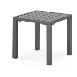 Tavolino Da Giardino In Alluminio Antracite