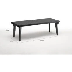 Dmora Tavolo Da Esterno Mercurio, Tavolo Rettangolare, Tavolo Allungabile Da Giardino O Da Bar, 100% Made In Italy, Cm 160-220x90h74, Antracite -Giardino di Lusso 89058566 3
