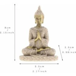 Statua Di Buddha Scolpita In Arenaria Scultura Figurina Artigianato Per Altare Domestico Decorazione Zen Regalo Di Inaugurazione Della Casa -Giardino di Lusso 89070652 4