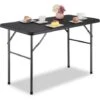Relaxdays Tavolino Ripiegabile Da Giardino, HLP 74 X 118 X 60 Cm, Aspetto Legno, Tavolo Di Plastica E Metallo, Nero -Giardino di Lusso 89200368 1