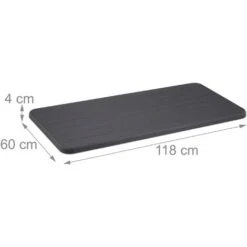 Relaxdays Tavolino Ripiegabile Da Giardino, HLP 74 X 118 X 60 Cm, Aspetto Legno, Tavolo Di Plastica E Metallo, Grigio -Giardino di Lusso 89223844 5