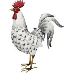 Gallo Decorativo In Metallo 53 Cm