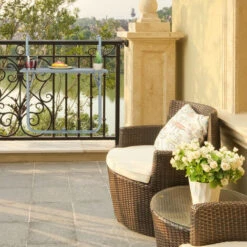 Relaxdays Tavolino Da Balcone Pieghevole, 59,5 X 60 Cm, Mini Tavolo Appeso, Regolabile In Altezza, Salvaspazio, Grigio -Giardino di Lusso 89714812 2