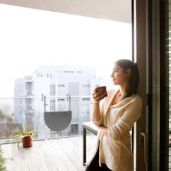 Relaxdays Tavolino Da Balcone Pieghevole, 59,5 X 63 Cm, Mini Tavolo Appeso, Regolabile In Altezza, Salvaspazio, Grigio -Giardino di Lusso 89714831 3