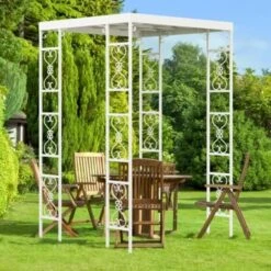 Gazebo Pergola Giardino Sostegno Rampicanti In Ferro Grande Arco Da Giardino Per Matrimonio 180x270cm