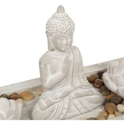 Giardino Zen Padmavati, Cemento E Legno, Grigio, 33x14 Cm - Atmosphera Créateur D'intérieur -Giardino di Lusso 90565530 3