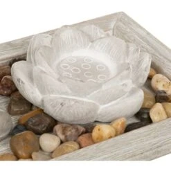Giardino Zen Padmavati, Cemento E Legno, Grigio, 33x14 Cm - Atmosphera Créateur D'intérieur -Giardino di Lusso 90565530 4
