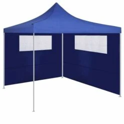 VIDAXL Pareti Con Finestre Per Gazebo 2 Pz Blu -Giardino di Lusso 90936361 3