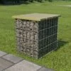 VIDAXL Sgabello Da Giardino 40x40x45 Cm In Acciaio Zincato E Legno -Giardino di Lusso 90936780 1