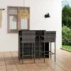 VIDAXL Set Bar Da Giardino 3 Pz Grigio 1 VIDAXL Set Bar Da Giardino 3 Pz Grigio -Giardino di Lusso 90942287 1