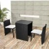 VIDAXL Set Da Bistrot 3 Pz Con Cuscini In Polyrattan Nero 1 VIDAXL Set Da Bistrot 3 Pz Con Cuscini In Polyrattan Nero -Giardino di Lusso 90951579 1