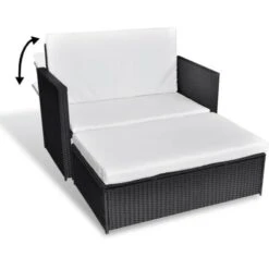 VIDAXL Set Divani Da Giardino 2 Pz Con Cuscini In Polyrattan Nero -Giardino di Lusso 90953354 3