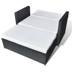 VIDAXL Set Divani Da Giardino 2 Pz Con Cuscini In Polyrattan Nero -Giardino di Lusso 90953354 5