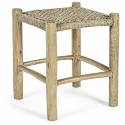 Sgabello In Teak E Corda, Teak