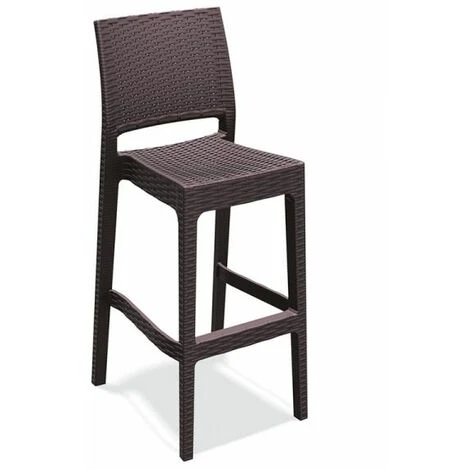 Sgabello Alto Da Giardino In Resina E Fibra Di Vetro, Impilabile, Altezza Seduta 75 Cm, Anche Per Esterno, Resina Marrone 3 Sgabello Alto Da Giardino In Resina E Fibra Di Vetro, Impilabile, Altezza Seduta 75 Cm, Anche Per Esterno, Resina Marrone