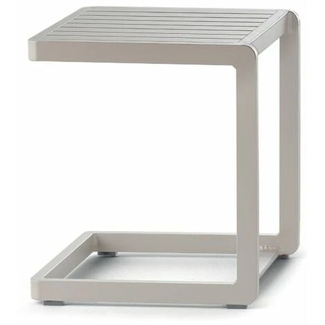 Tavolino Per Esterno In Alluminio Verniciato, Grigio Tortora 3 Tavolino Per Esterno In Alluminio Verniciato, Grigio Tortora